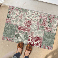 Aloha Hawaii Pastel Christmas Patchwork Rubber Doormat Classic Style - Polynesian Pride