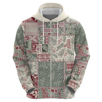 Aloha Hawaii Pastel Christmas Patchwork Zip Hoodie Classic Style - Polynesian Pride