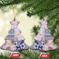 Aloha Hawaii Pastel Christmas Patchwork Ceramic Ornament Rustic Style - Polynesian Pride