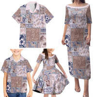 Aloha Hawaii Pastel Christmas Patchwork Family Matching Puletasi and Hawaiian Shirt Rustic Style - Polynesian Pride