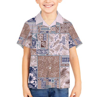 Aloha Hawaii Pastel Christmas Patchwork Family Matching Puletasi and Hawaiian Shirt Rustic Style - Polynesian Pride