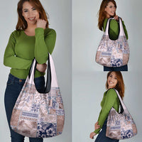 Aloha Hawaii Pastel Christmas Patchwork Grocery Bag Rustic Style - Polynesian Pride