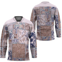 Aloha Hawaii Pastel Christmas Patchwork Hockey Jersey Rustic Style LT7 - Polynesian Pride