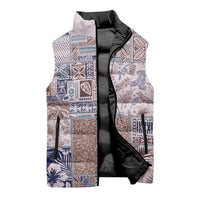 Aloha Hawaii Pastel Christmas Patchwork Sleeveless Puffer Jacket Rustic Style - Polynesian Pride