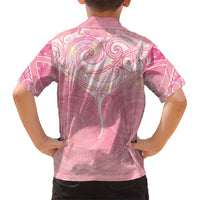 Breast Cancer Awareness Maori Aotearoa Family Matching Summer Maxi Dress and Hawaiian Shirt Manta Ray - Pink Glaze LT7 - Polynesian Pride