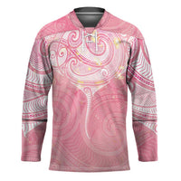 Breast Cancer Awareness Maori Aotearoa Hockey Jersey Manta Ray - Pink Glaze - Polynesian Pride