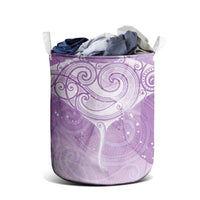 Epilepsy Awareness Maori Aotearoa Laundry Basket Manta Ray - Purple Glaze - Polynesian Pride