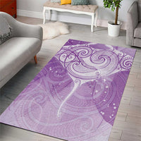 Epilepsy Awareness Maori Aotearoa Area Rug Manta Ray - Purple Glaze - Polynesian Pride