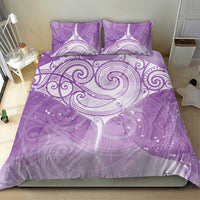 Epilepsy Awareness Maori Aotearoa Bedding Set Manta Ray - Purple Glaze - Polynesian Pride