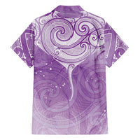 Epilepsy Awareness Maori Aotearoa Family Matching Mermaid Dress and Hawaiian Shirt Manta Ray - Purple Glaze LT7 - Polynesian Pride