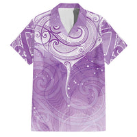 Epilepsy Awareness Maori Aotearoa Family Matching Off Shoulder Maxi Dress and Hawaiian Shirt Manta Ray - Purple Glaze LT7 Dad's Shirt - Short Sleeve Purple - Polynesian Pride