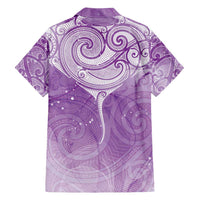 Epilepsy Awareness Maori Aotearoa Family Matching Summer Maxi Dress and Hawaiian Shirt Manta Ray - Purple Glaze LT7 - Polynesian Pride