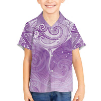 Epilepsy Awareness Maori Aotearoa Family Matching Summer Maxi Dress and Hawaiian Shirt Manta Ray - Purple Glaze LT7 - Polynesian Pride