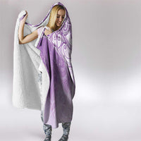 Epilepsy Awareness Maori Aotearoa Hooded Blanket Manta Ray - Purple Glaze - Polynesian Pride