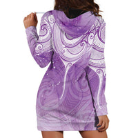 Epilepsy Awareness Maori Aotearoa Hoodie Dress Manta Ray - Purple Glaze LT7 - Polynesian Pride