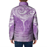 Epilepsy Awareness Maori Aotearoa Padded Jacket Manta Ray - Purple Glaze - Polynesian Pride