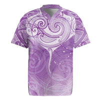Epilepsy Awareness Maori Aotearoa Rugby Jersey Manta Ray - Purple Glaze - Polynesian Pride