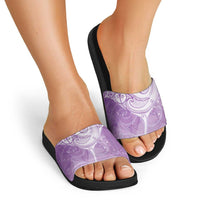 Epilepsy Awareness Maori Aotearoa Slide Sandals Manta Ray - Purple Glaze - Polynesian Pride