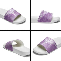 Epilepsy Awareness Maori Aotearoa Slide Sandals Manta Ray - Purple Glaze - Polynesian Pride