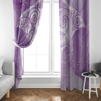 Epilepsy Awareness Maori Aotearoa Window Curtain Manta Ray - Purple Glaze LT7 - Polynesian Pride