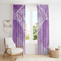 Epilepsy Awareness Maori Aotearoa Window Curtain Manta Ray - Purple Glaze LT7 - Polynesian Pride