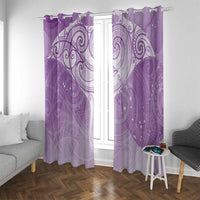 Epilepsy Awareness Maori Aotearoa Window Curtain Manta Ray - Purple Glaze LT7 With Grommets Purple - Polynesian Pride