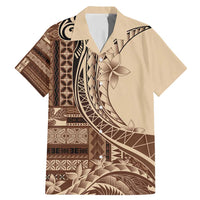 Samoa Siapo Mamanu Family Matching Mermaid Dress and Hawaiian Shirt Plumeria Mocha Motifs