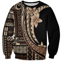 Samoa Siapo Mamanu Sweatshirt Plumeria Black Motifs