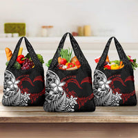 Valentine New Zealand Grocery Bag Aotearoa Couple Maori Aroha Ki a Koe LT7 3-pack One Size Black - Polynesian Pride