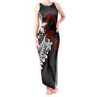 Valentine New Zealand Tank Maxi Dress Aotearoa Couple Maori Aroha Ki a Koe LT7 Women Black - Polynesian Pride