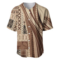 Pasifika Women's Day - Samoa Siapo Malu Tattoo Inspired Baseball Jersey Beige LT7 Beige - Polynesian Pride