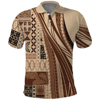 Pasifika Women's Day - Samoa Siapo Malu Tattoo Inspired Polo Shirt Beige
