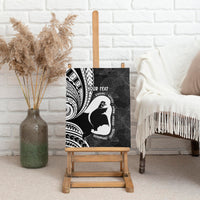 Mother's Day Canvas Wall Art Polynesia Vintage Hibiscus - Black