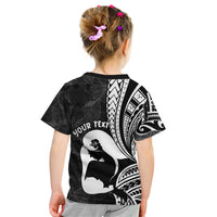 Mother's Day Kid T Shirt Polynesia Vintage Hibiscus - Black LT7 - Polynesian Pride