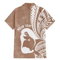 Mother's Day Family Matching Mermaid Dress and Hawaiian Shirt Polynesia Vintage Hibiscus - Brown