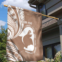 Mother's Day Garden Flag Polynesia Vintage Hibiscus - Brown