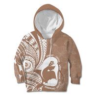 Mother's Day Kid Hoodie Polynesia Vintage Hibiscus - Brown