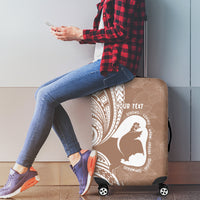 Mother's Day Luggage Cover Polynesia Vintage Hibiscus - Brown