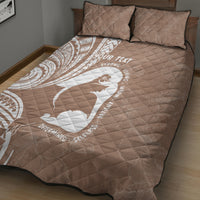 Mother's Day Quilt Bed Set Polynesia Vintage Hibiscus - Brown