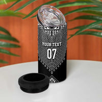 2025 Rugby Championship New Zealand Custom 4 in 1 Can Cooler Tumbler Poutama Motifs - Polynesian Pride