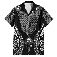 2025 Rugby Championship New Zealand Custom Family Matching Long Sleeve Bodycon Dress and Hawaiian Shirt Poutama Motifs LT7 Dad's Shirt - Short Sleeve Black - Polynesian Pride