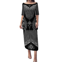 2025 Rugby Championship New Zealand Custom Puletasi Poutama Motifs LT7 Long Dress Black - Polynesian Pride