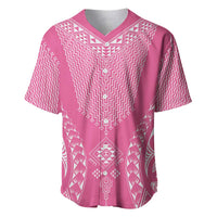 2025 Rugby Championship New Zealand Custom Baseball Jersey Poutama Motifs - Pink Out LT7 Pink - Polynesian Pride