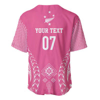 2025 Rugby Championship New Zealand Custom Baseball Jersey Poutama Motifs - Pink Out LT7 - Polynesian Pride