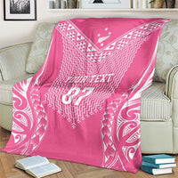 2025 Rugby Championship New Zealand Custom Blanket Poutama Motifs - Pink Out LT7 - Polynesian Pride