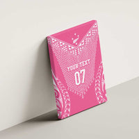 2025 Rugby Championship New Zealand Custom Canvas Wall Art Poutama Motifs - Pink Out - Polynesian Pride
