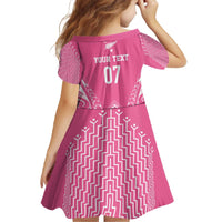 2025 Rugby Championship New Zealand Custom Family Matching Off The Shoulder Long Sleeve Dress and Hawaiian Shirt Poutama Motifs - Pink Out - Polynesian Pride