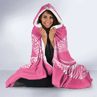 2025 Rugby Championship New Zealand Custom Hooded Blanket Poutama Motifs - Pink Out - Polynesian Pride