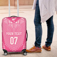 2025 Rugby Championship New Zealand Custom Luggage Cover Poutama Motifs - Pink Out - Polynesian Pride