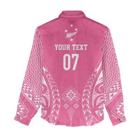 2025 Rugby Championship New Zealand Custom Women Casual Shirt Poutama Motifs - Pink Out LT7 - Polynesian Pride